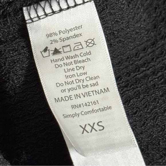 Lularoe XXS Black Textured Short Sleeve Ariel Dress - Picture 7 of 8